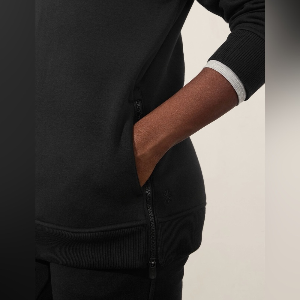 Athleta Cozy Karma 1/2 Zip Sweatshirt // Black - Picture 4 of 14
